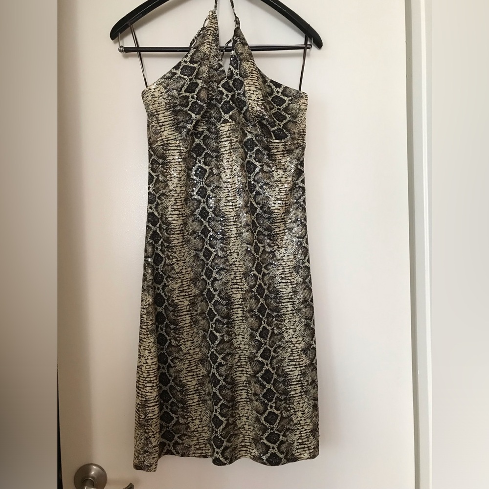 NWT  Janine Paris ‎ Sequin Snakeskin Dress SZ M - Picture 2 of 10